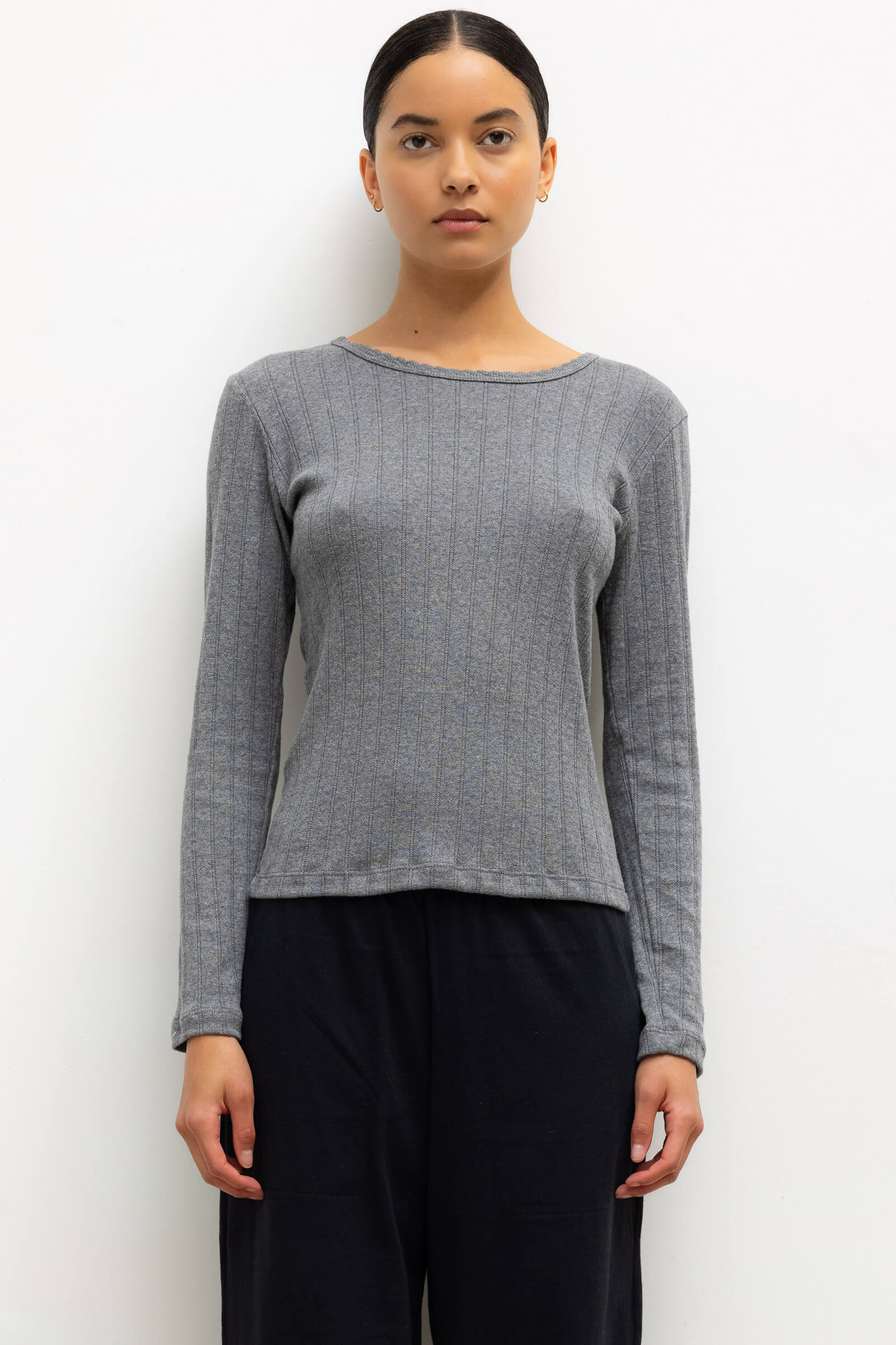 Pointelle Slim Fit Long Sleeve