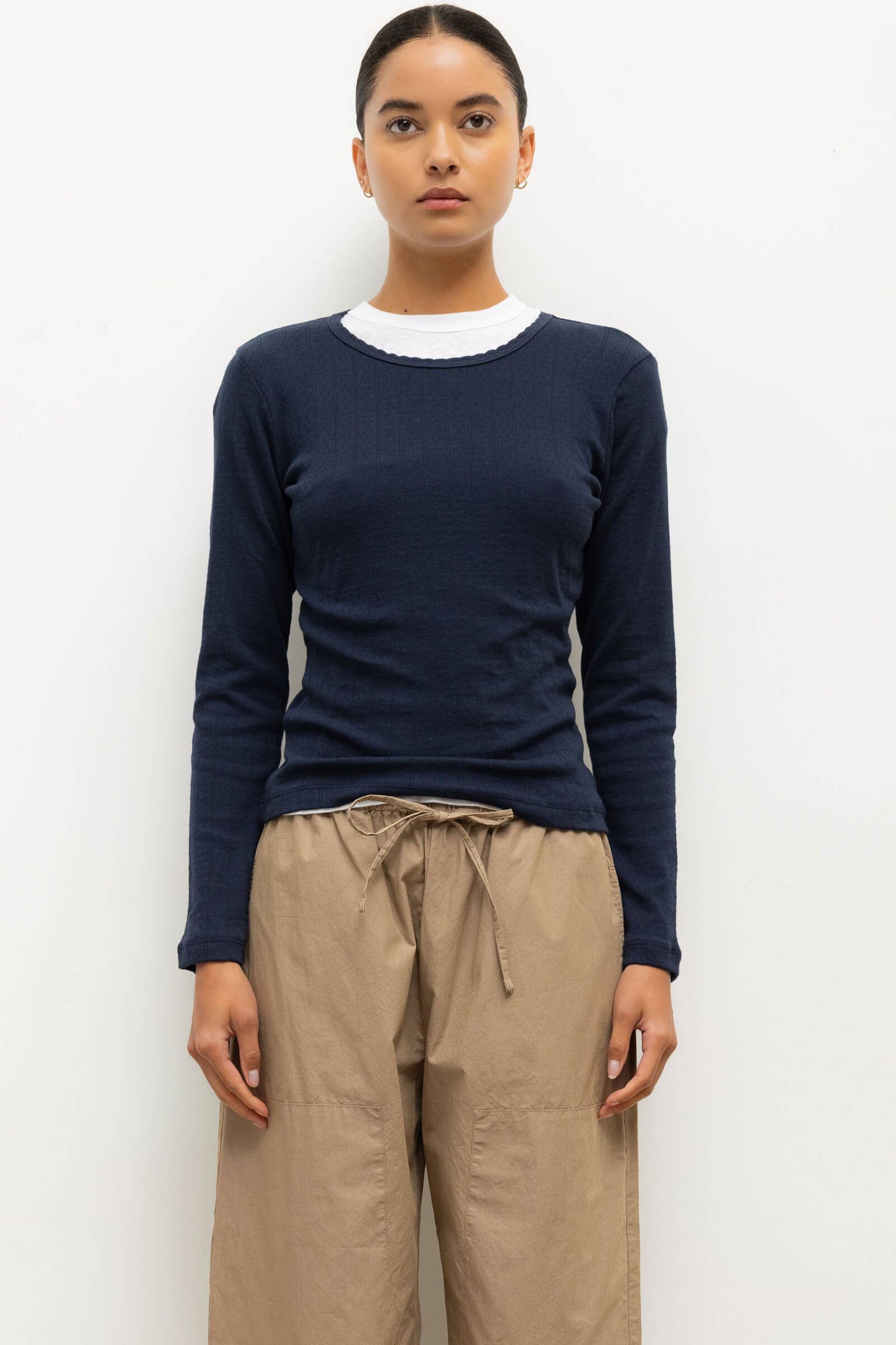 Pointelle Slim Fit Long Sleeve