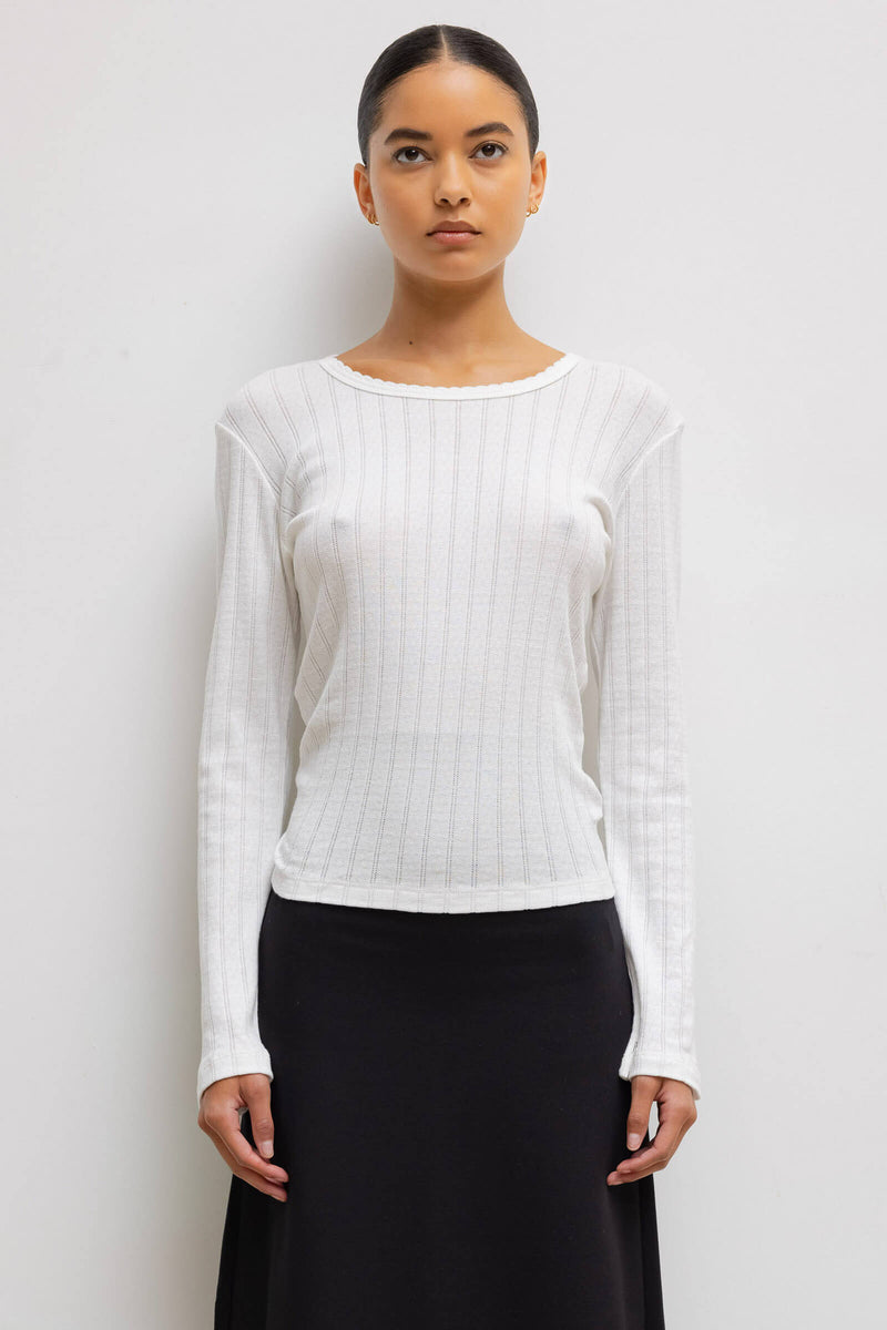 Pointelle Slim Fit Long Sleeve - Small