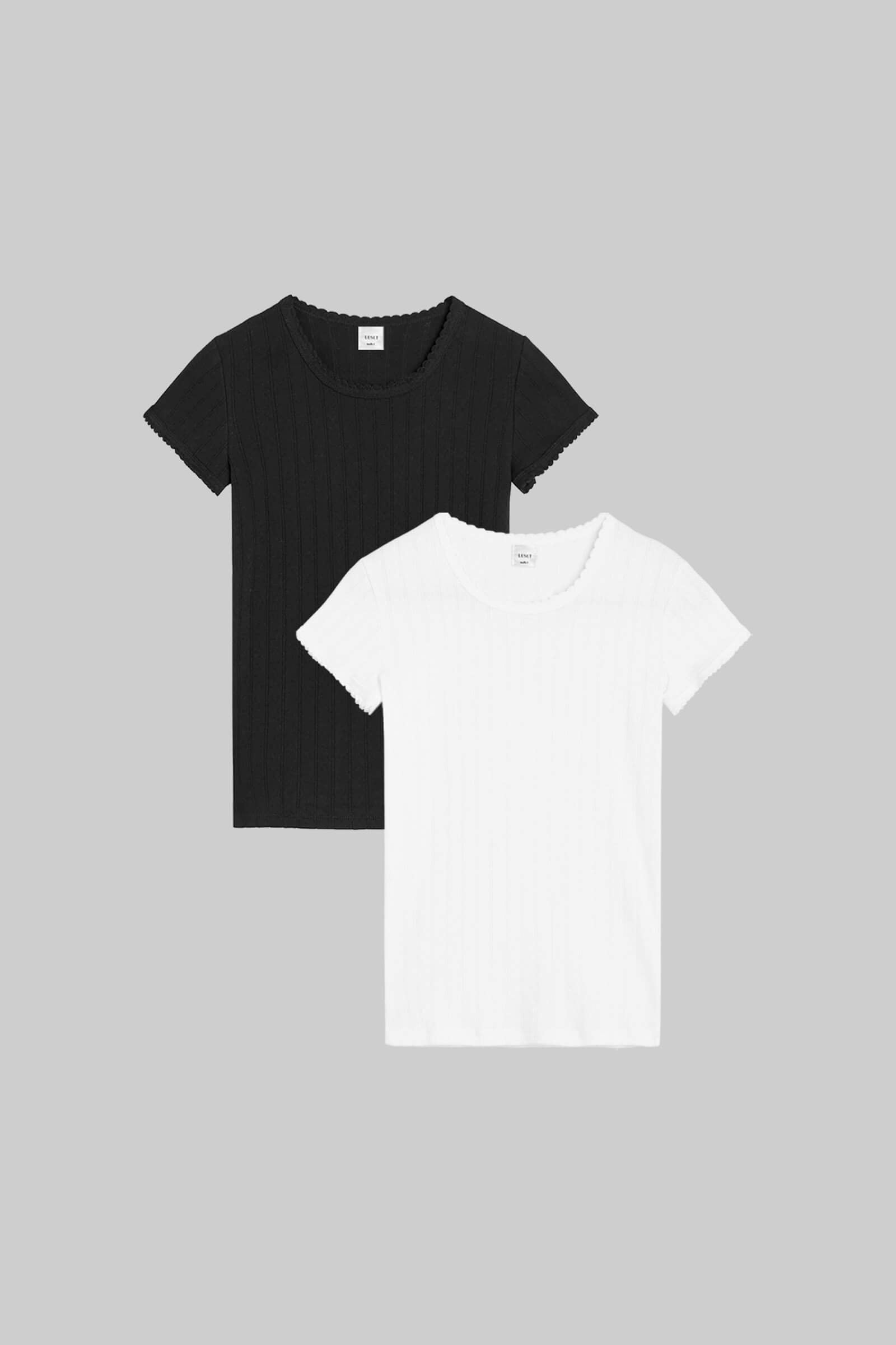 Pointelle Slim Fit Tee 2 Pack-2