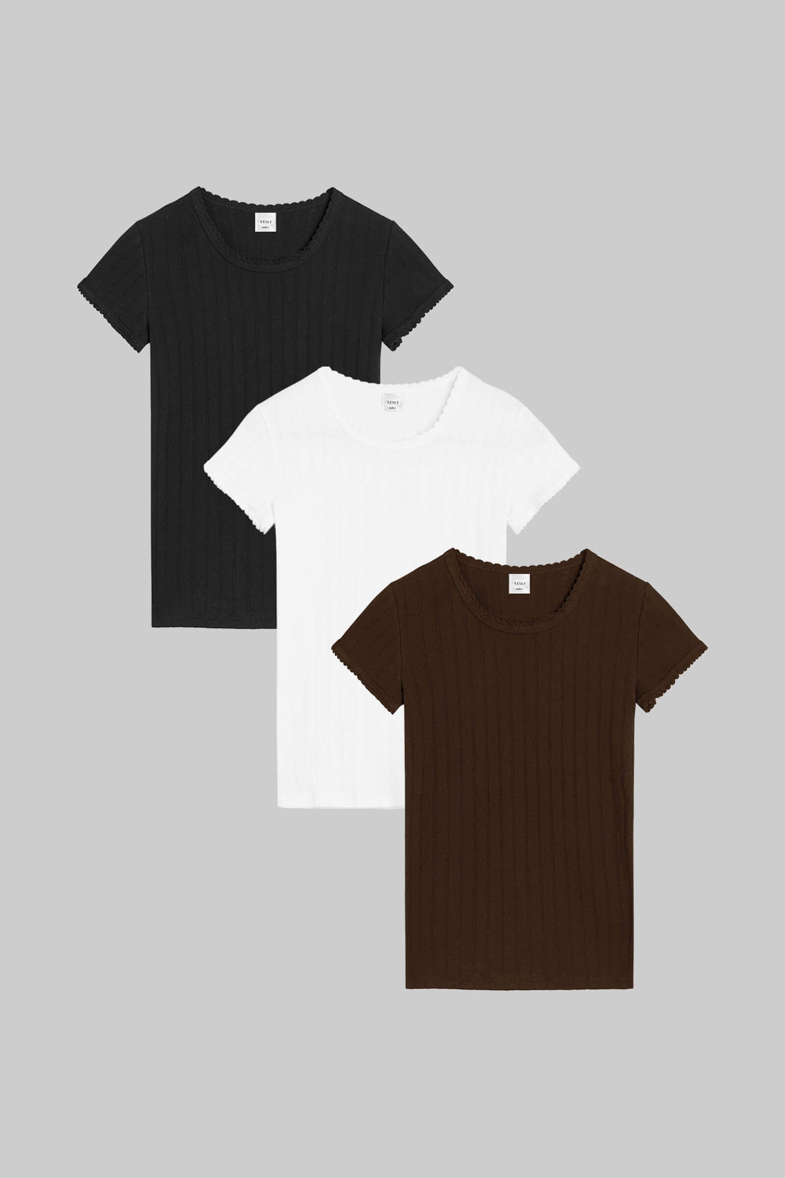 Pointelle Slim Fit Tee 3 Pack-2