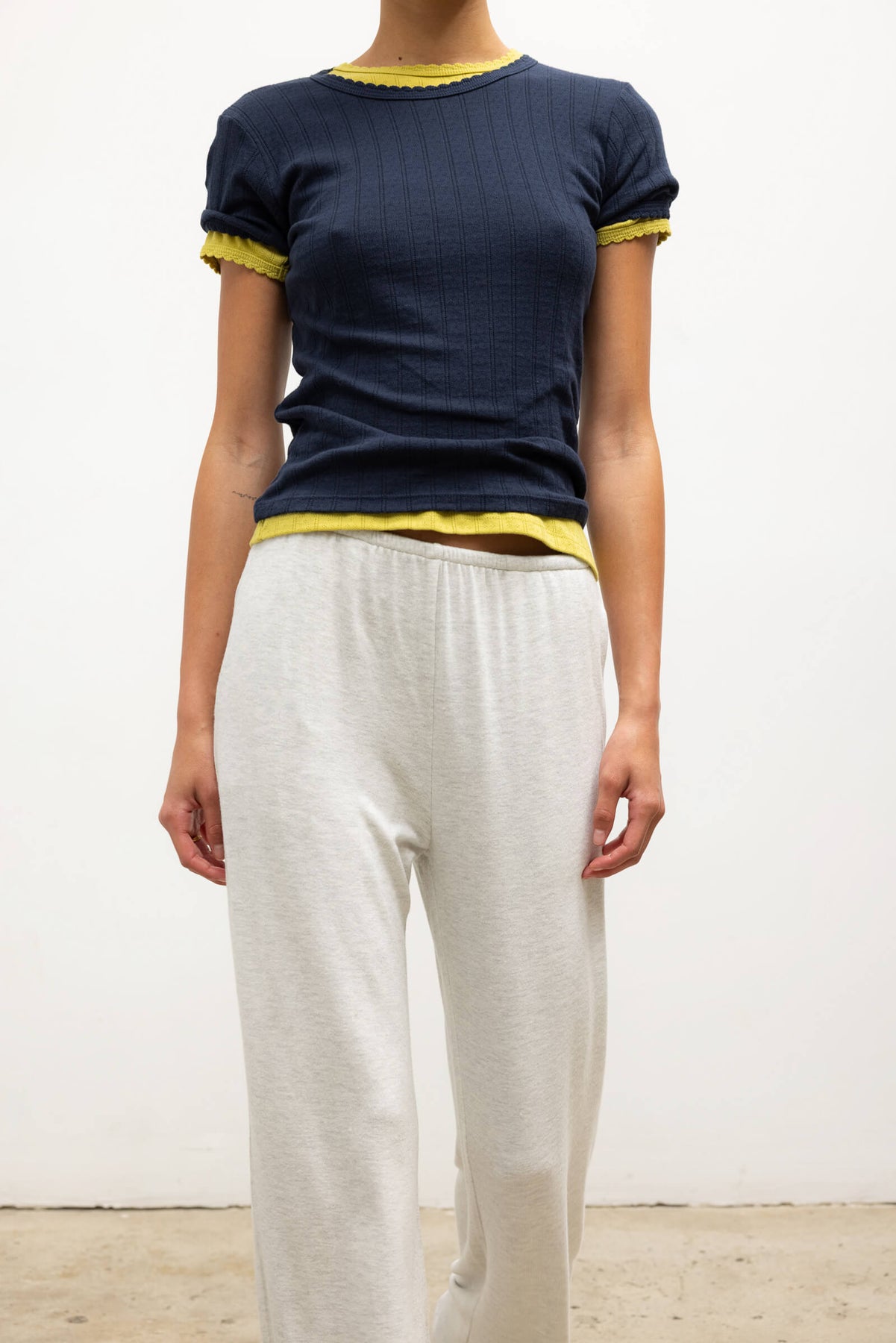 Pointelle Slim Fit L/S Tee Midnight
