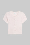 Pointelle Short Sleeve Cardigan