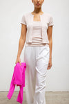 Pointelle Short Sleeve Cardigan