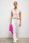 Pointelle Short Sleeve Cardigan