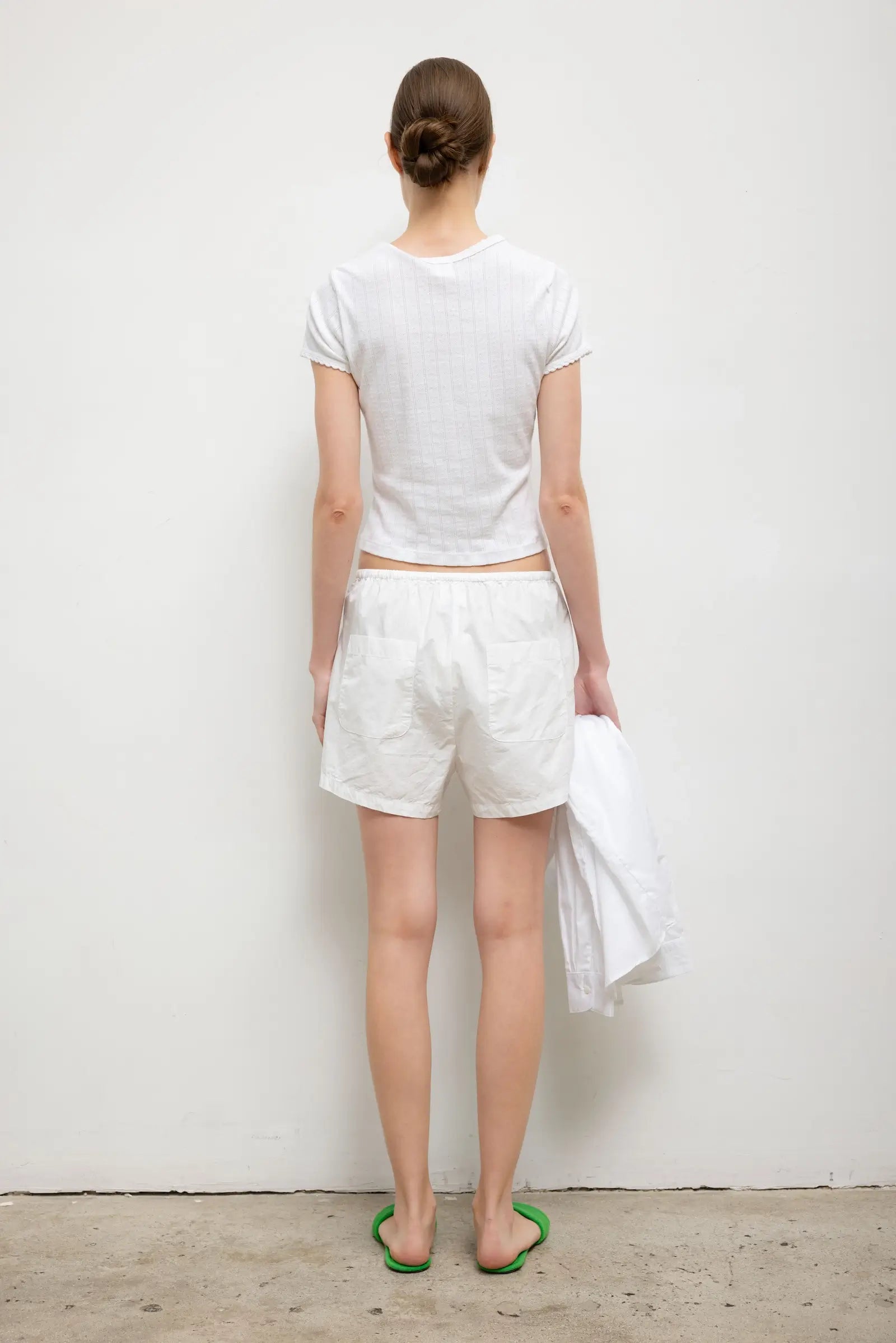 Pointelle Short Sleeve Cardigan