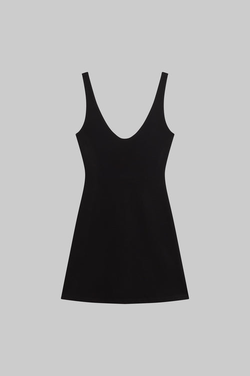 LESET Rio Scoop Neck Mini Dress in Black in Ponte LESET Rio Scoop Neck Mini Dress in Black in Ponte
