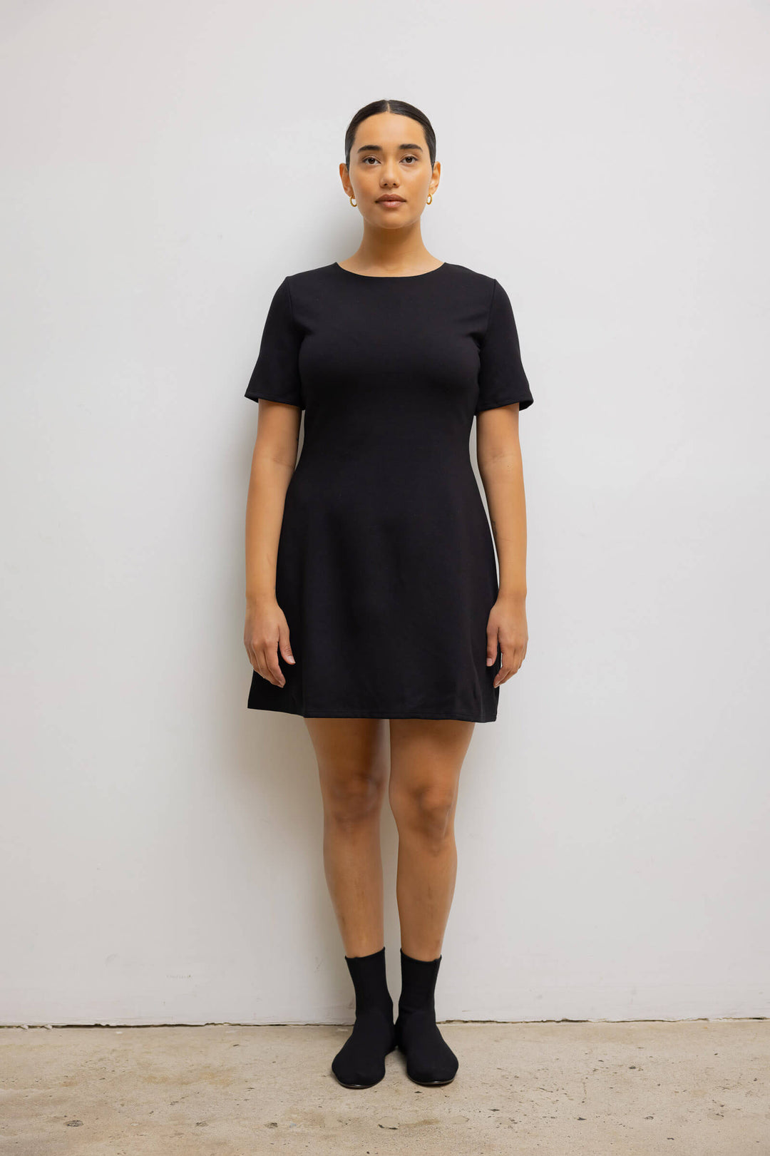 【関税込み】LESET ブラック Rio バンドゥ ミニドレス LESET_RIO_RIOSHORTSLEEVEMINIDR