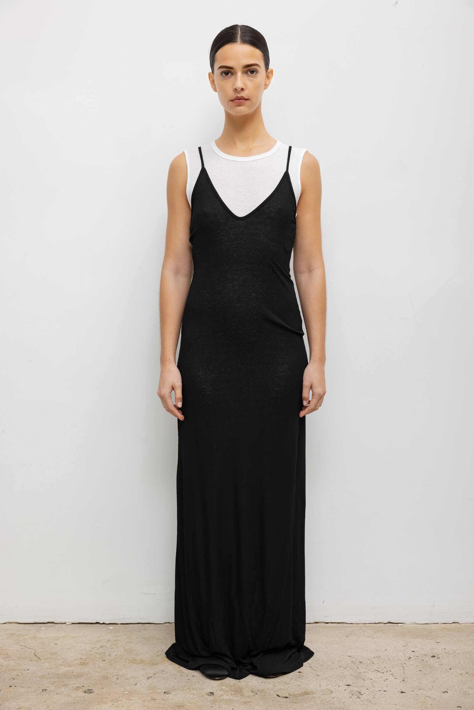 Rozzi V Neck Muscle Maxi Dress