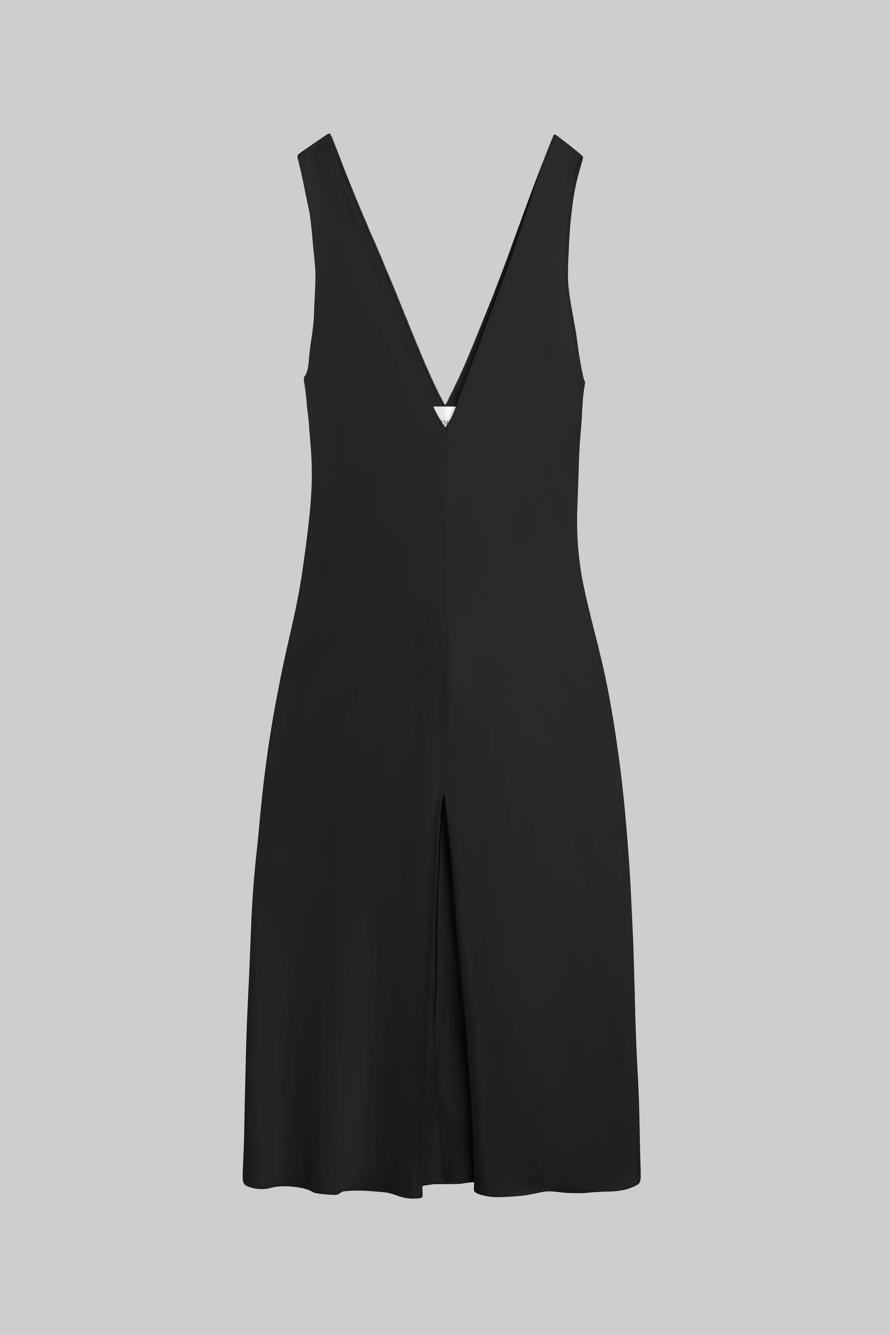 Barb V Neck Slit Dress-2