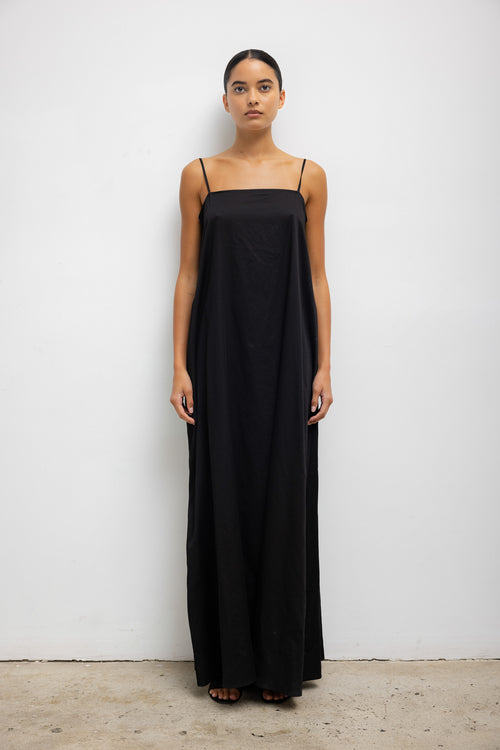 maxi dress under 500 LESET Yoko Maxi Dress in Black in Cotton