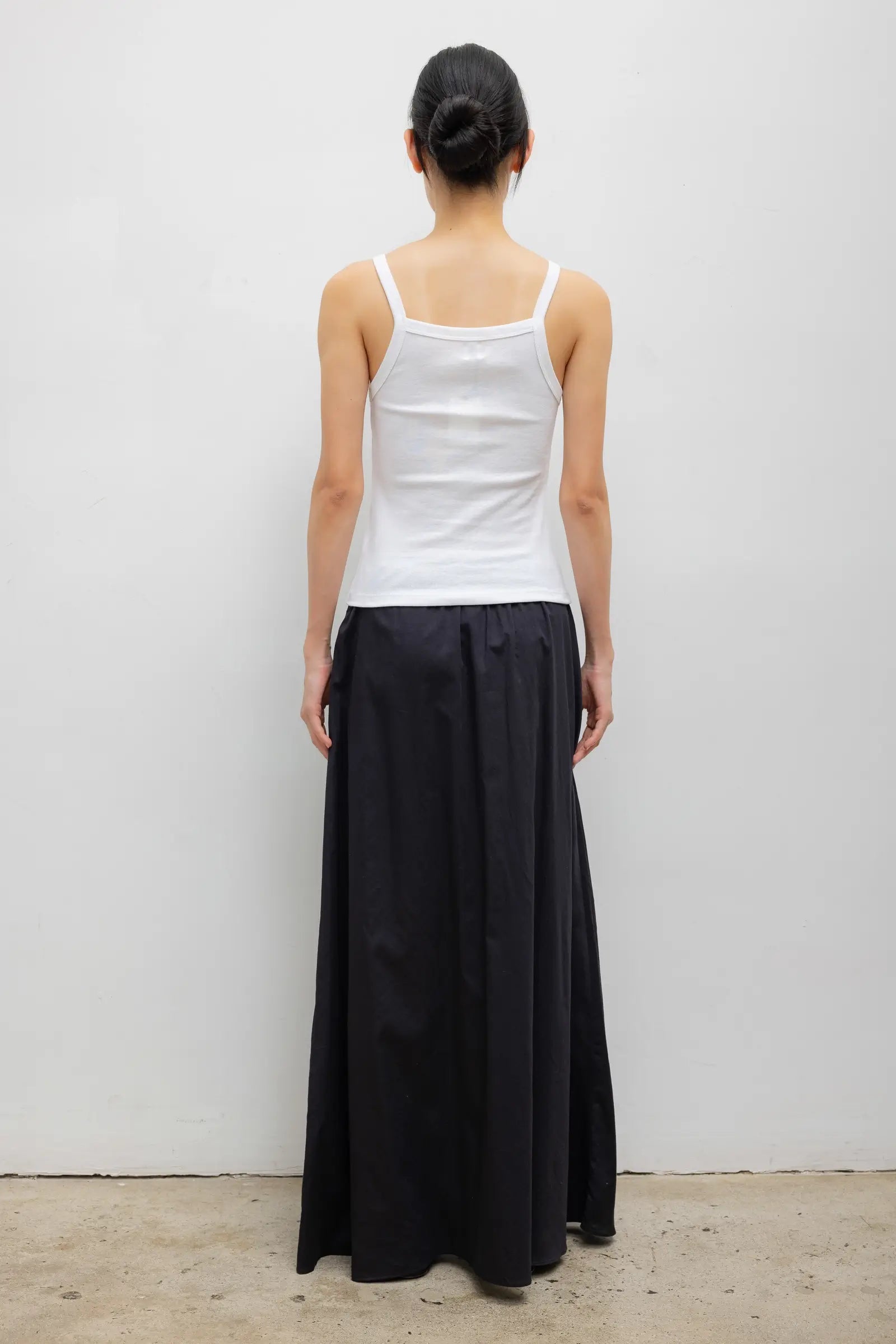 Yoko Maxi Skirt in Black in Cotton – LESET Yoko Maxi Skirt in Black in Cotton – LESET