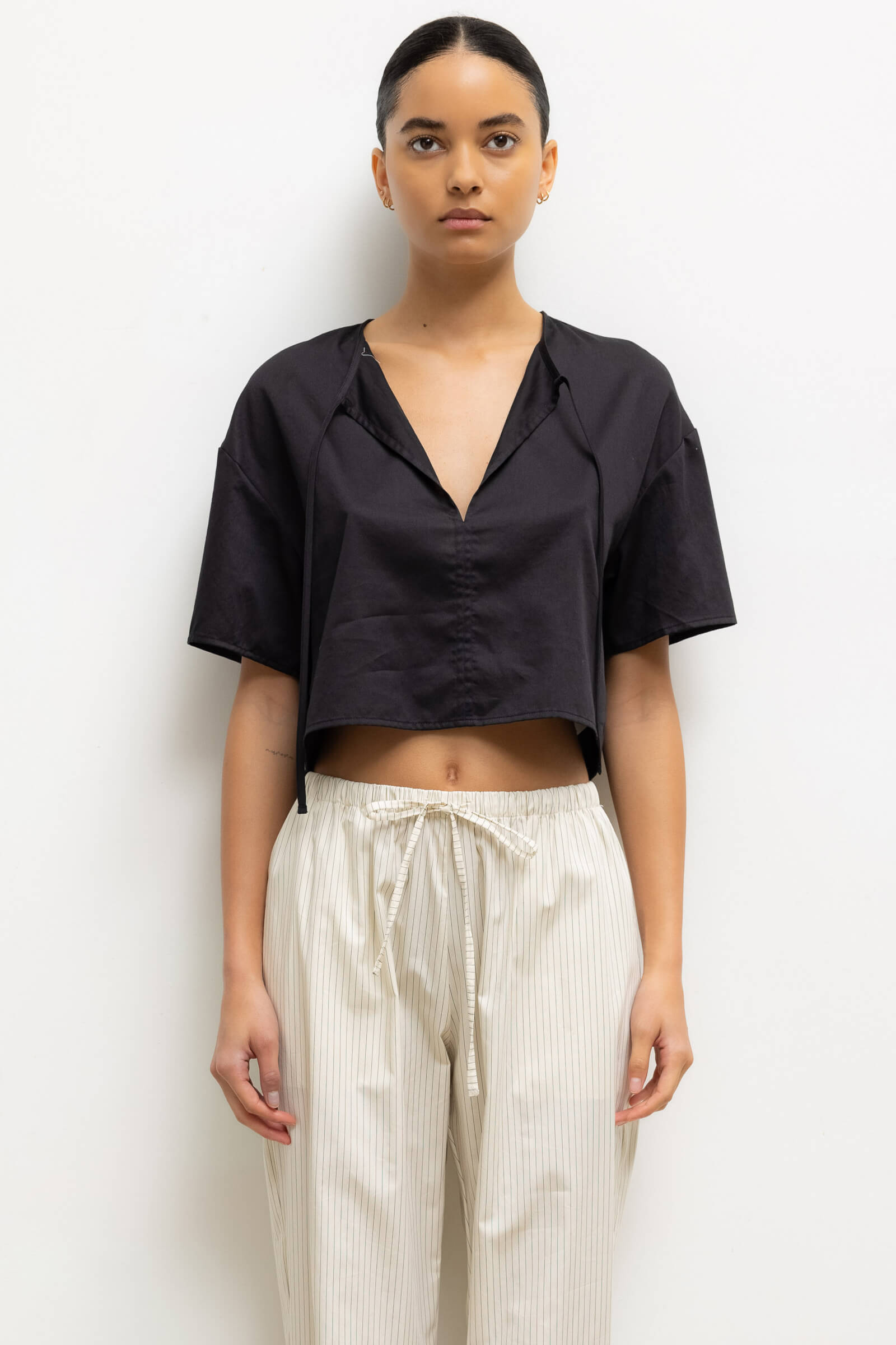 Yoko Short Sleeve Tie Top