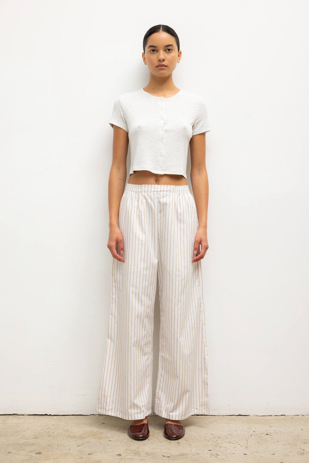 THE MUSEUM VISITOR★RABBIT EMBROIDERY STRIPE CARPENTER PANTS Konin pant - 10 oz hickory stripe | Scarf Brothers