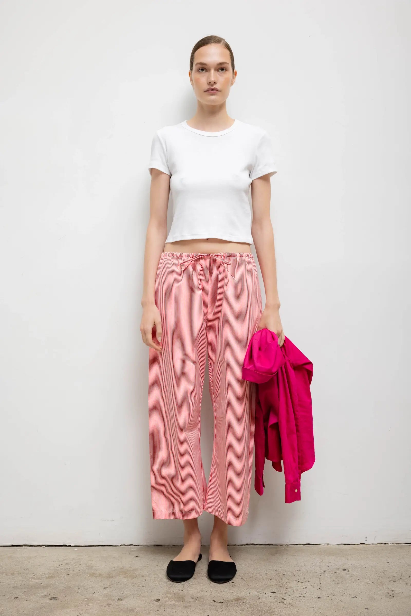 Yoshi Stripe Crop Drawstring Pant