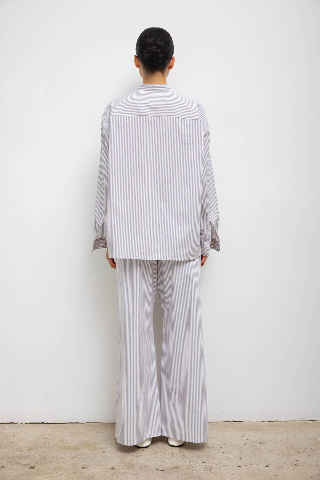 トップス Les Leston sleeping shirt for strips st LESET Yoshi Tie Shirt in Parchment Pinot Stripe in Cotton