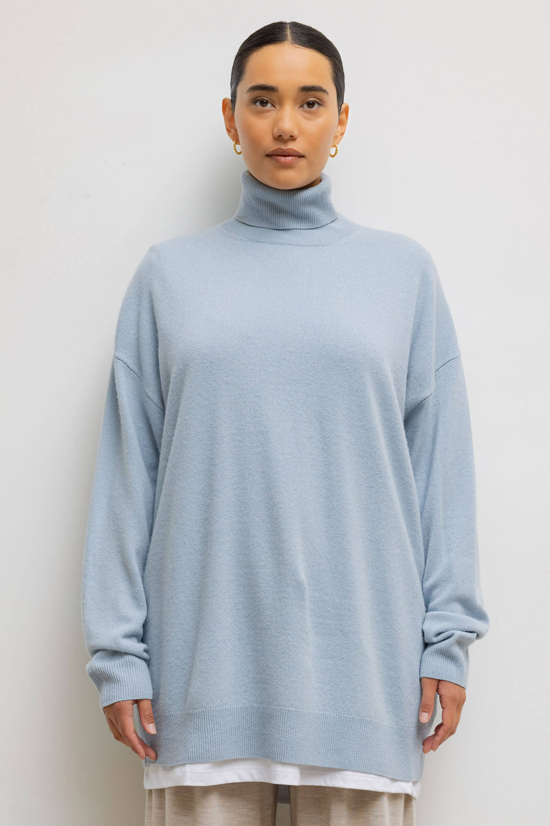 FW24 September Zoe Oversized Turtleneck Azure S