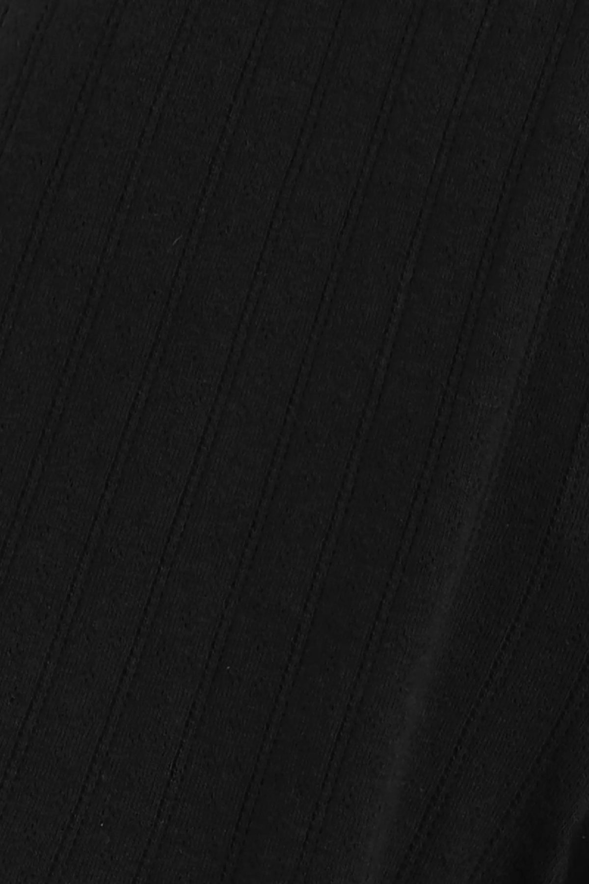 Pointelle Slim Fit Tee - Black - Image 12