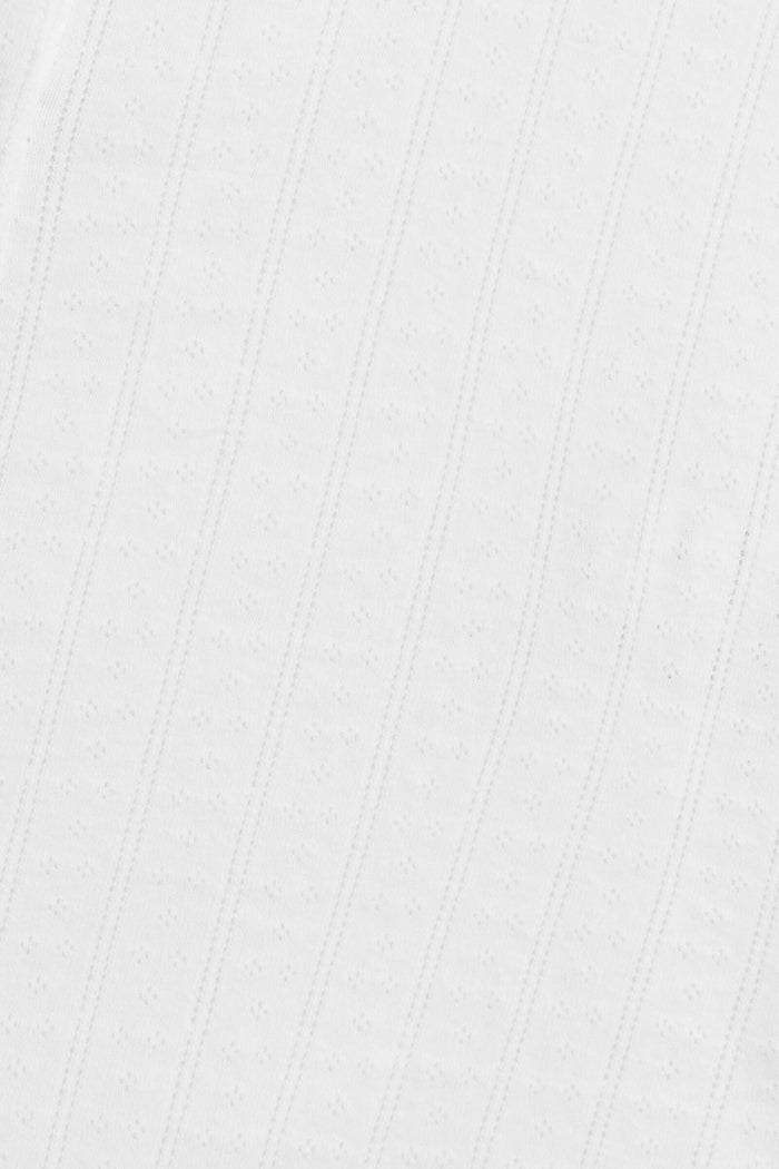 Close up of Pointelle in White.